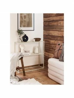 Westwing Collection Étagère industrielle en métal beige avec tablette Neptun, larg. 80 x haut. 80 cm -furniture Soldes Etagere industrielle en metal beige avec tablette Neptun 2