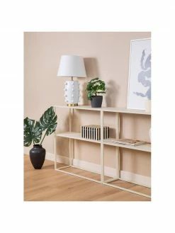 Westwing Collection Étagère industrielle en métal beige avec tablette Neptun, larg. 80 x haut. 80 cm -furniture Soldes Etagere industrielle en metal beige avec tablette Neptun 3