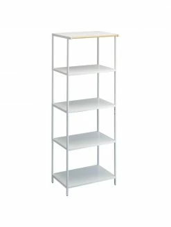 Yamazaki Étagère industrielle en métal blanc Killy, larg. 60 x haut. 170 cmDisponibilité limitée