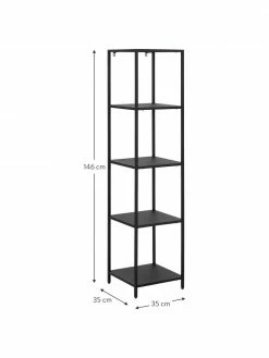 Westwing Collection Étagère industrielle en métal noir Neptun, larg. 35 x haut. 146 cm -furniture Soldes Etagere industrielle en metal noir Neptun 2
