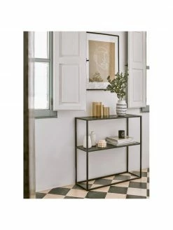 Westwing Collection Étagère industrielle en métal noir avec tablette Neptun, larg. 80 x haut 80 cm -furniture Soldes Etagere industrielle en metal noir avec tablette Neptun 2