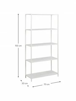 Westwing Collection Étagère industrielle métal blanc Neptun, larg. 70 x haut. 150 cm -furniture Soldes Etagere industrielle metal blanc Neptun 3