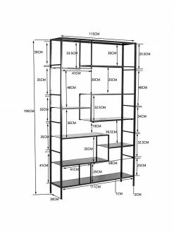 Kare Design Étagère moderne métal laitonné Loft, larg. 115 x haut. 195 cmSeulement 1 produit disponible -furniture Soldes Etagere moderne metal laitonne Loft 4