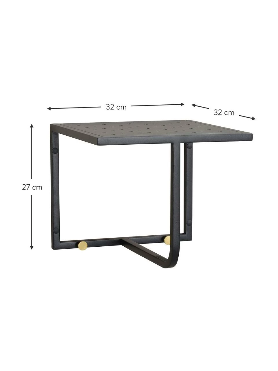 Rowico Étagère murale avec crochets métal noir Malone, larg. 32 x haut. 27 cm 3 Rowico Étagère murale avec crochets métal noir Malone, larg. 32 x haut. 27 cm – Image 3