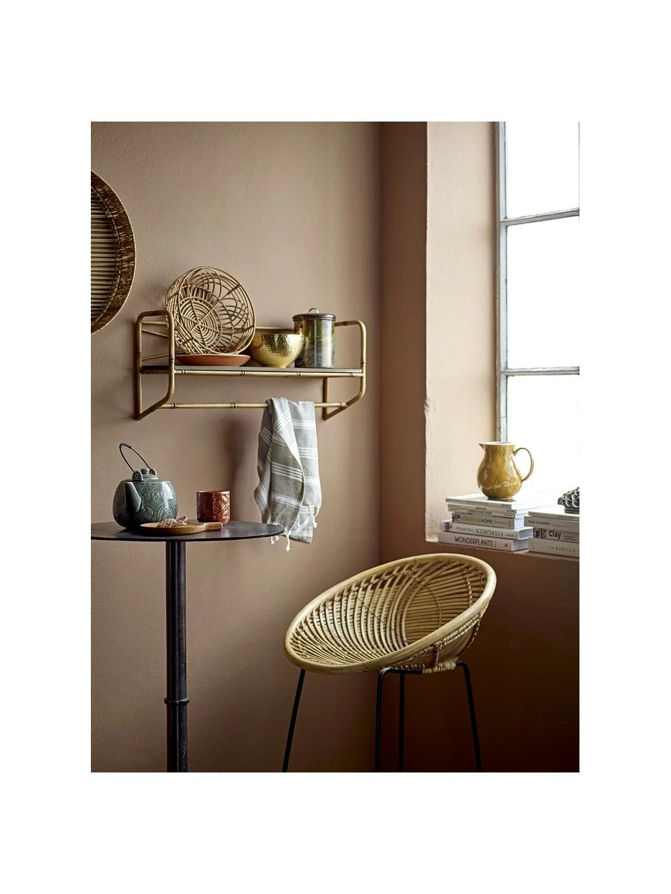 Bloomingville Étagère murale bambou Rod, larg. 63 x haut. 28 cm 2 Bloomingville Étagère murale bambou Rod, larg. 63 x haut. 28 cm – Image 2