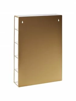 Nordal Étagère murale dorée avec tablettes et portes en verre Ada, larg. 35 x haut. 50 cm -furniture Soldes Etagere murale doree avec tablettes et portes en verre Ada 11