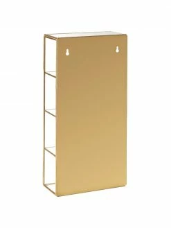 Nordal Étagère murale dorée avec tablettes et portes en verre Ada, larg. 20 x haut. 40 cm -furniture Soldes Etagere murale doree avec tablettes et portes en verre Ada 4