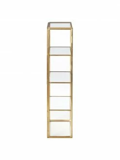 Nordal Étagère murale dorée avec tablettes et portes en verre Ada, larg. 20 x haut. 40 cm -furniture Soldes Etagere murale doree avec tablettes et portes en verre Ada 5