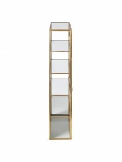 Nordal Étagère murale dorée avec tablettes et portes en verre Ada, larg. 35 x haut. 50 cm -furniture Soldes Etagere murale doree avec tablettes et portes en verre Ada 9