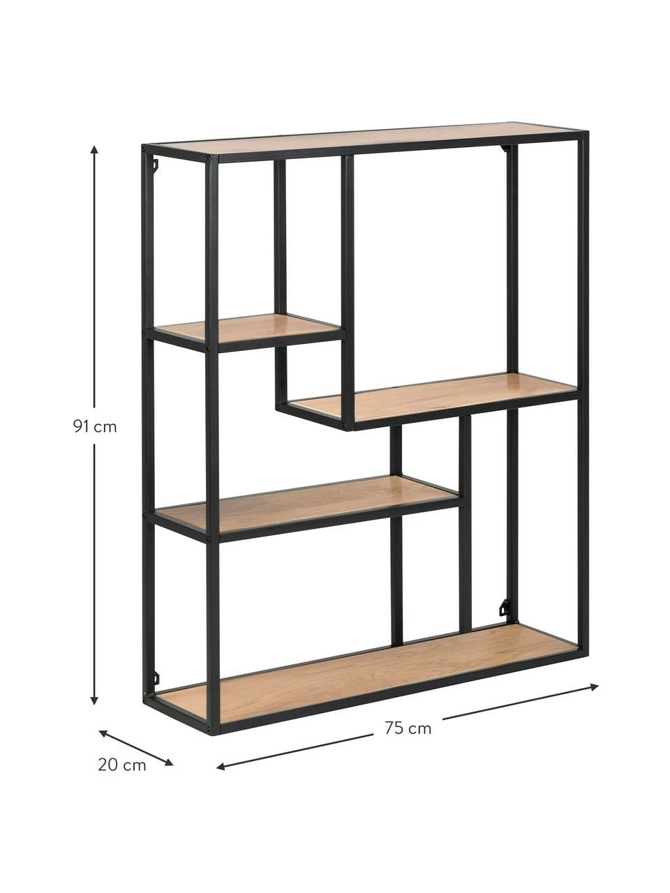 Étagère murale en bois et métal Seaford Zig, larg. 75 x haut. 91 cm 3 Étagère murale en bois et métal Seaford Zig, larg. 75 x haut. 91 cm – Image 3