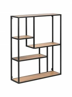 Étagère murale en bois et métal Seaford Zig, larg. 75 x haut. 91 cm