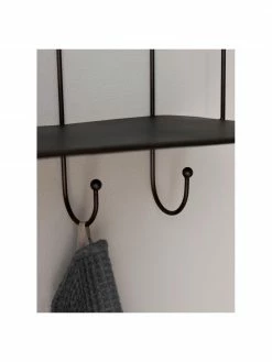 Étagère murale en métal avec crochets Hedda, larg. 60 x haut. 48 cm -furniture Soldes Etagere murale en metal avec crochets Hedda 4