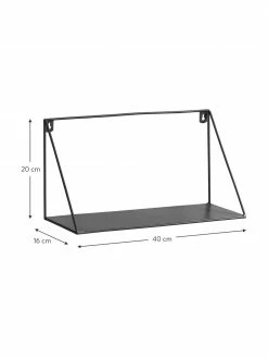 Étagère murale en métal noir Teg, larg. 40 cm, haut. 20 cm 6 Étagère murale en métal noir Teg, larg. 40 cm, haut. 20 cm -furniture Soldes Etagere murale en metal noir Teg 2
