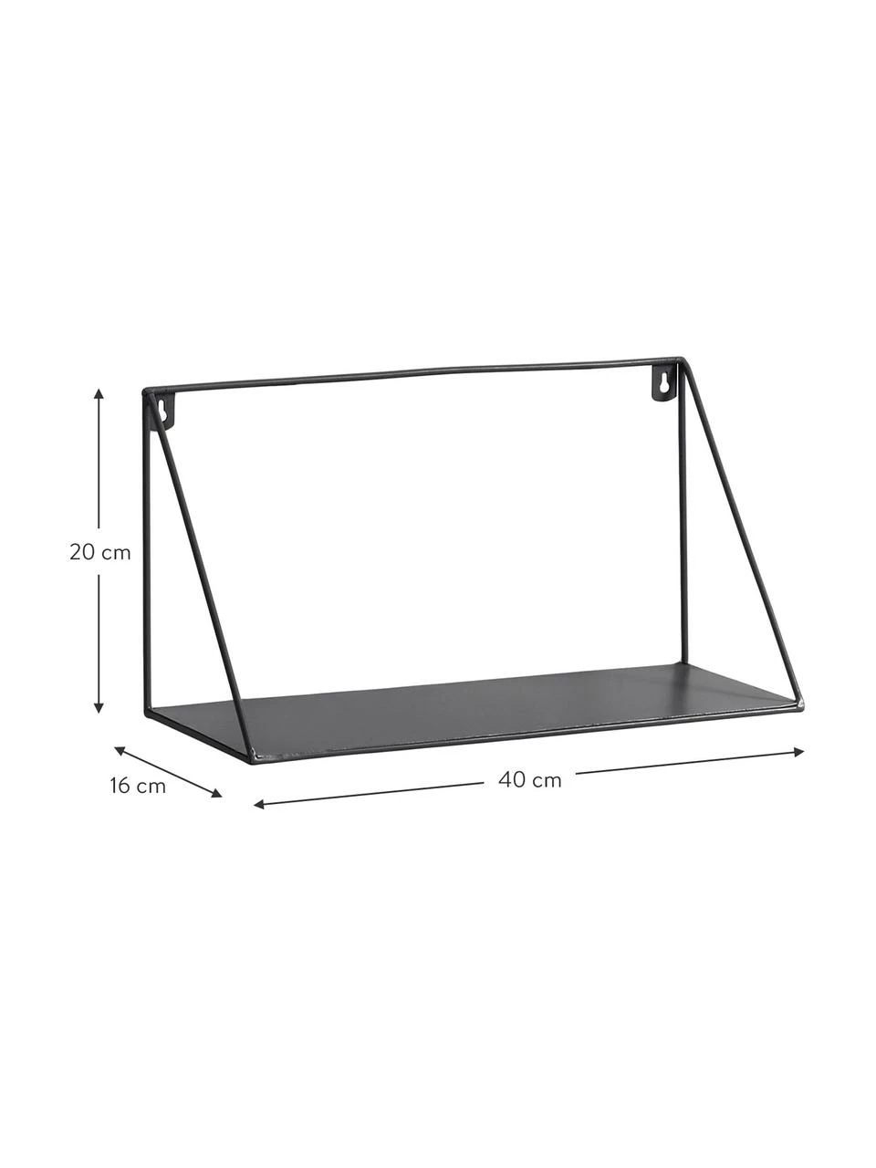 Étagère murale en métal noir Teg, larg. 40 cm, haut. 20 cm 3 Étagère murale en métal noir Teg, larg. 40 cm, haut. 20 cm – Image 3