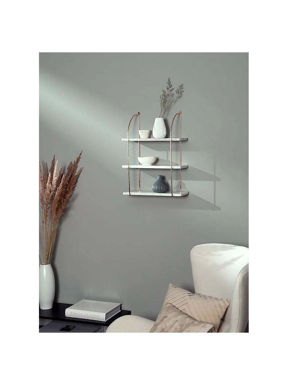 Étagère murale marbre Porter, larg. 40 x haut. 58 cm 2 Étagère murale marbre Porter, larg. 40 x haut. 58 cm – Image 2