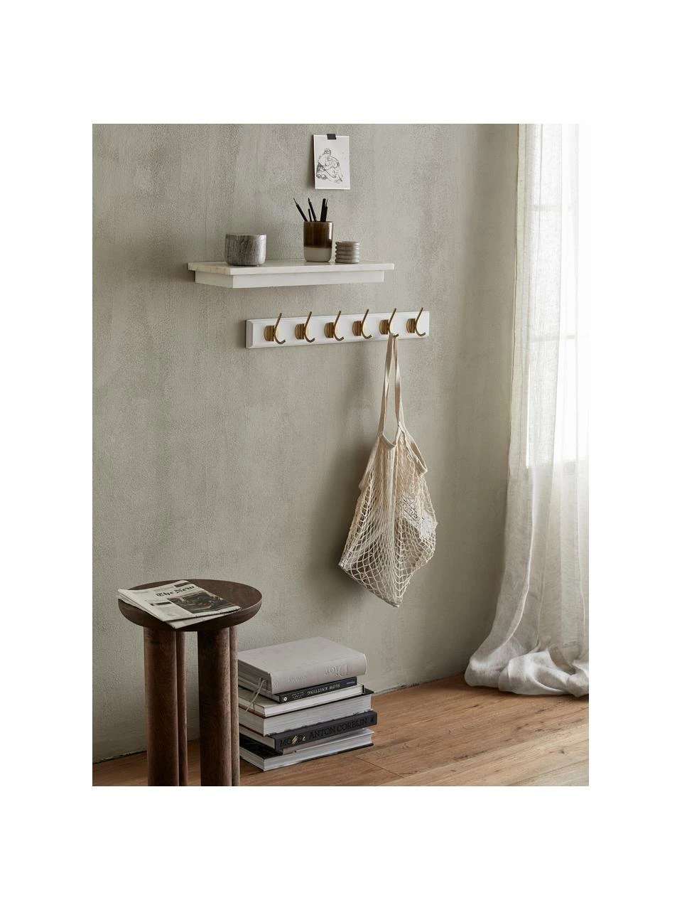 Nordal Étagère murale marbre blanc Pau, larg. 35 x haut. 5 cm 4 Nordal Étagère murale marbre blanc Pau, larg. 35 x haut. 5 cm – Image 4