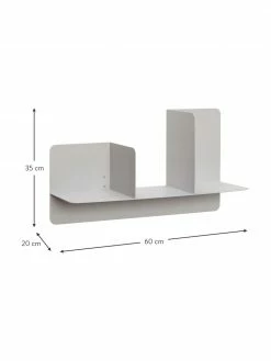 Hübsch Étagère murale métal gris Fold, larg. 60 x haut. 35 cm -furniture Soldes Etagere murale metal gris Fold 2