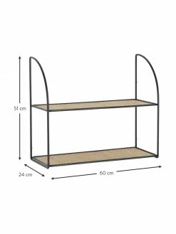 Étagère murale rotin Melker, larg. 60 x haut. 51 cm -furniture Soldes Etagere murale rotin Melker 2