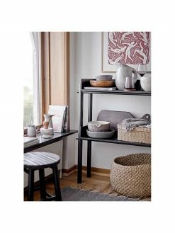 Bloomingville Étagère noire placage bois de chêne Yate, larg. 32 x haut. 92 cm -furniture Soldes Etagere noire placage bois de chene Yate 2