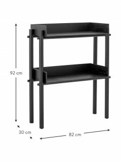 Bloomingville Étagère noire placage bois de chêne Yate, larg. 32 x haut. 92 cm -furniture Soldes Etagere noire placage bois de chene Yate 3