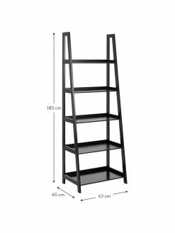 Étagère/échelle noire Wally, larg. 63 x haut. 180 cm -furniture Soldes Etagereechelle noire Wally 2