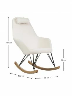 Fauteuil à bascule blanc crème Jolene, larg. 66 x prof. 102 cm 10 Fauteuil à bascule blanc crème Jolene, larg. 66 x prof. 102 cm -furniture Soldes Fauteuil a bascule blanc creme Jolene 4