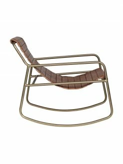 Bizzotto Fauteuil à bascule en cuir Karisma, larg. 59 x prof. 77 cm -furniture Soldes Fauteuil a bascule en cuir Karisma 4