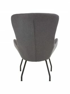 Westwing Collection Fauteuil à oreilles anthracite Wing, larg. 75 x prof. 85 cm -furniture Soldes Fauteuil a oreilles anthracite Wing 5