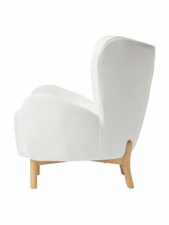 Westwing Collection Fauteuil à oreilles blanc crème Kalia, larg. 78 x prof. 80 cm -furniture Soldes Fauteuil a oreilles blanc creme Kalia 4