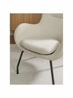 Westwing Collection Fauteuil à oreilles blanc crème Wing, larg. 75 x prof. 85 cm -furniture Soldes Fauteuil a oreilles blanc creme Wing 2