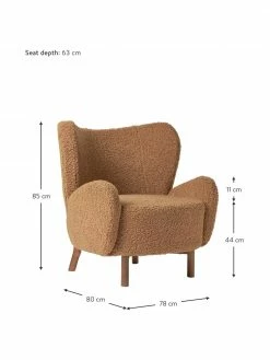 Westwing Collection Fauteuil à oreilles caramel Kalia, larg. 78 x prof. 80 cm -furniture Soldes Fauteuil a oreilles caramel Kalia 2