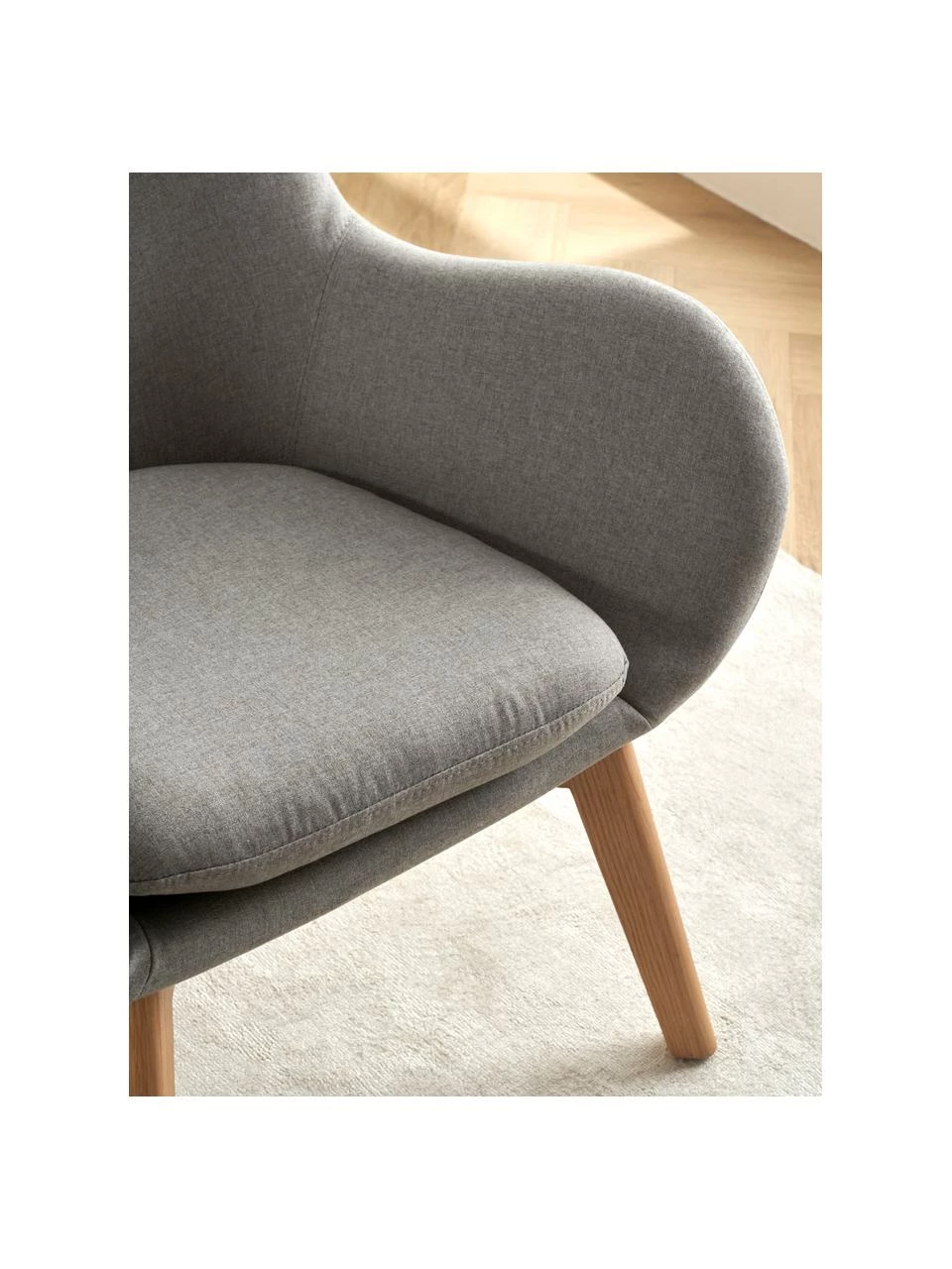 Westwing Collection Fauteuil à oreilles gris Wing, larg. 77 x prof. 89 cm 3 Westwing Collection Fauteuil à oreilles gris Wing, larg. 77 x prof. 89 cm – Image 3