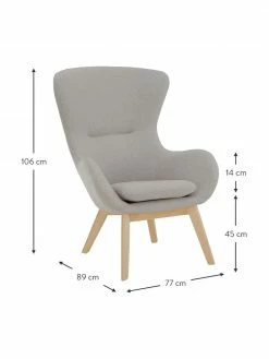 Westwing Collection Fauteuil à oreilles gris Wing, larg. 77 x prof. 89 cm 10 Westwing Collection Fauteuil à oreilles gris Wing, larg. 77 x prof. 89 cm -furniture Soldes Fauteuil a oreilles gris Wing 4