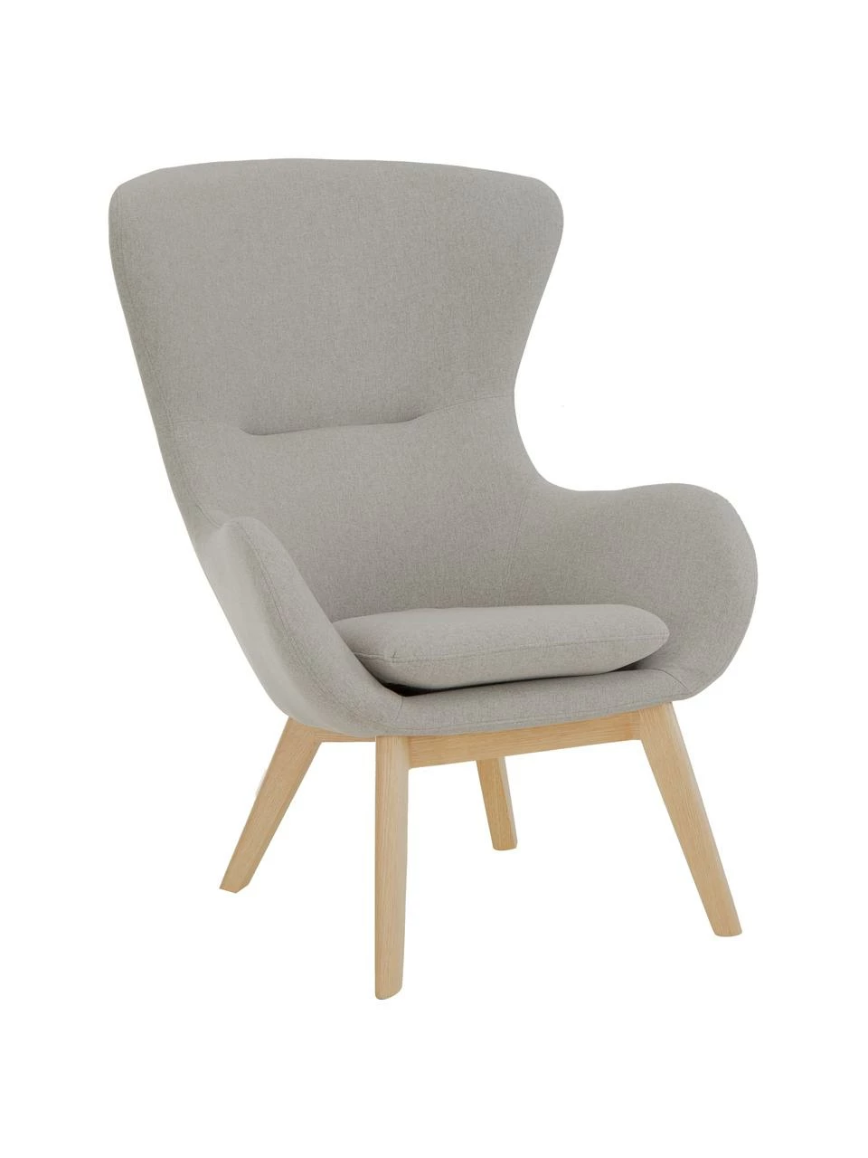 Westwing Collection Fauteuil à oreilles gris Wing, larg. 77 x prof. 89 cm 1 Westwing Collection Fauteuil à oreilles gris Wing, larg. 77 x prof. 89 cm