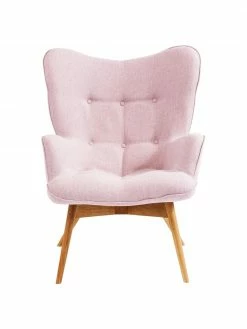 Kare Design Fauteuil à oreilles rose pieds en bois Vicky, larg. 73 x prof. 83 cmDisponibilité limitée -furniture Soldes Fauteuil a oreilles rose pieds en bois Vicky 2