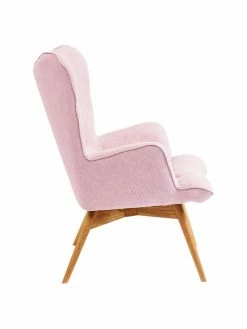 Kare Design Fauteuil à oreilles rose pieds en bois Vicky, larg. 73 x prof. 83 cmDisponibilité limitée -furniture Soldes Fauteuil a oreilles rose pieds en bois Vicky 3