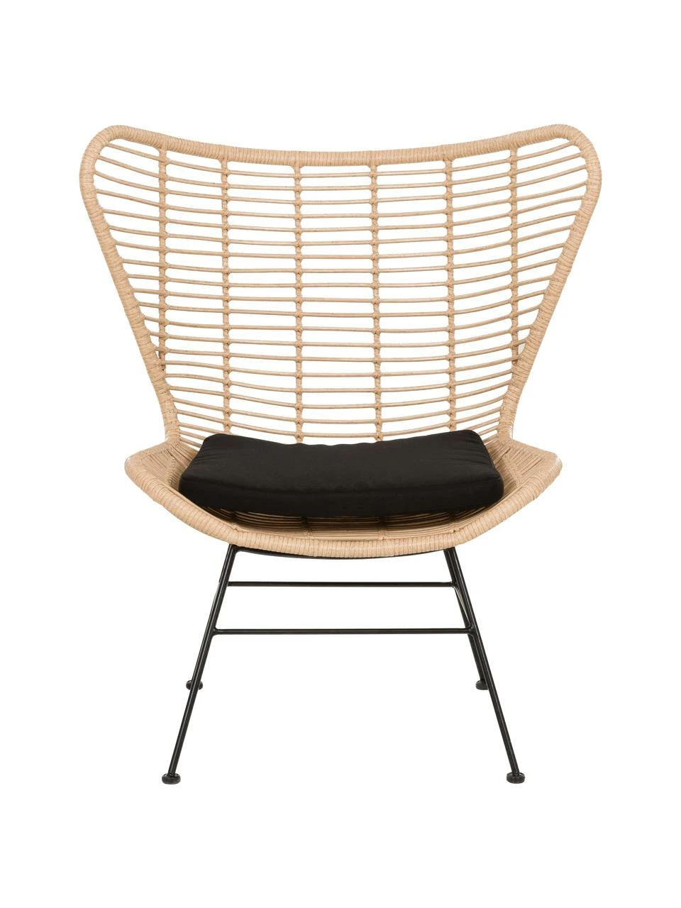 Westwing Collection Fauteuil à oreilles tressage synthétique Costa, larg. 90 x prof. 89 cm 4 Westwing Collection Fauteuil à oreilles tressage synthétique Costa, larg. 90 x prof. 89 cm – Image 4