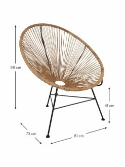 Westwing Collection Fauteuil acapulco aspect rotin en plastique tressé Bahia, larg. 81 x prof. 73 cm -furniture Soldes Fauteuil acapulco aspect rotin en plastique tresse Bahia 2