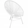 Westwing Collection Fauteuil acapulco blanc plastique tress&eacute; Bahia, larg. 81 x prof. 73 cm