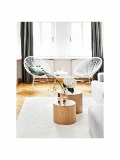 Westwing Collection Fauteuil acapulco blanc plastique tressé Bahia, larg. 81 x prof. 73 cm -furniture Soldes Fauteuil acapulco blanc plastique tresse Bahia 2