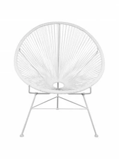 Westwing Collection Fauteuil acapulco blanc plastique tressé Bahia, larg. 81 x prof. 73 cm -furniture Soldes Fauteuil acapulco blanc plastique tresse Bahia 4