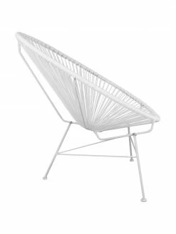 Westwing Collection Fauteuil acapulco blanc plastique tressé Bahia, larg. 81 x prof. 73 cm -furniture Soldes Fauteuil acapulco blanc plastique tresse Bahia 5