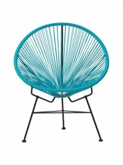 Westwing Collection Fauteuil acapulco bleu caraïbe plastique tressé Bahia, larg. 81 x prof. 73 cm -furniture Soldes Fauteuil acapulco bleu caraibe plastique tresse Bahia 2