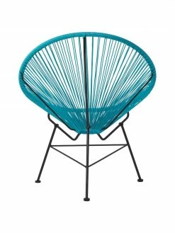 Westwing Collection Fauteuil acapulco bleu caraïbe plastique tressé Bahia, larg. 81 x prof. 73 cm -furniture Soldes Fauteuil acapulco bleu caraibe plastique tresse Bahia 4