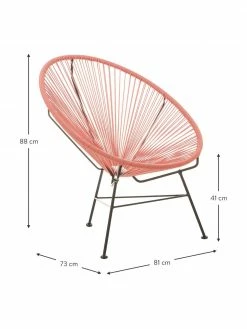 Westwing Collection Fauteuil acapulco corail plastique tressé Bahia, larg. 81 x prof. 73 cm 9 Westwing Collection Fauteuil acapulco corail plastique tressé Bahia, larg. 81 x prof. 73 cm -furniture Soldes Fauteuil acapulco corail plastique tresse Bahia 3