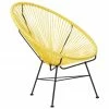 Westwing Collection Fauteuil acapulco jaune soleil plastique tressé Bahia, larg. 81 x prof. 73 cm