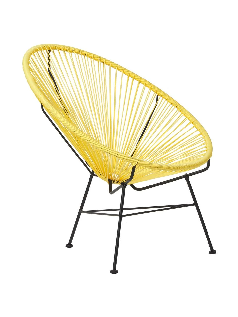 Westwing Collection Fauteuil acapulco jaune soleil plastique tressé Bahia, larg. 81 x prof. 73 cm 1 Westwing Collection Fauteuil acapulco jaune soleil plastique tressé Bahia, larg. 81 x prof. 73 cm