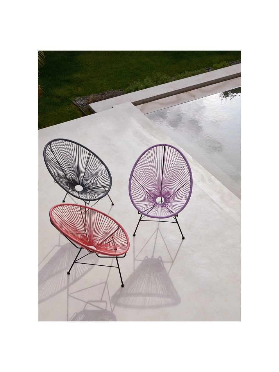 Westwing Collection Fauteuil acapulco lavande plastique tressé Bahia, larg. 81 x prof. 73 cm 2 Westwing Collection Fauteuil acapulco lavande plastique tressé Bahia, larg. 81 x prof. 73 cm – Image 2