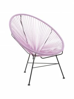 Westwing Collection Fauteuil acapulco lavande plastique tressé Bahia, larg. 81 x prof. 73 cm