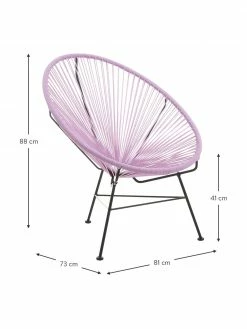 Westwing Collection Fauteuil acapulco lavande plastique tressé Bahia, larg. 81 x prof. 73 cm 9 Westwing Collection Fauteuil acapulco lavande plastique tressé Bahia, larg. 81 x prof. 73 cm -furniture Soldes Fauteuil acapulco lavande plastique tresse Bahia 3